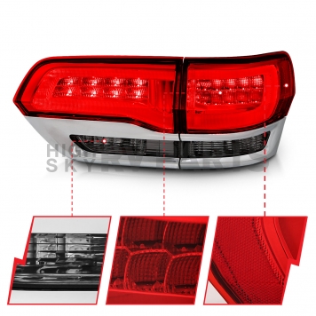 ANZO USA Tail Light Assembly LED Elliptical Red Smoke Set Of 2 - 311251-6