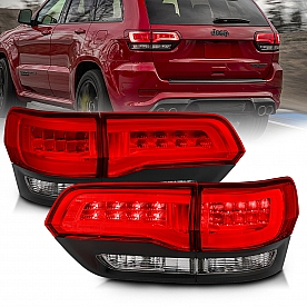 ANZO USA Tail Light Assembly LED&nbsp;Rectangular&nbsp;Clear/ Red&nbsp;Set Of 2 - 311268