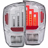 ANZO USA Tail Light Assembly LED&nbsp;Rectangular&nbsp;Clear&nbsp;Set Of 2 - 311283