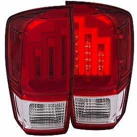 ANZO USA Tail Light Assembly LED&nbsp;Rectangular&nbsp;Clear/ Red&nbsp;Set Of 2 - 311284