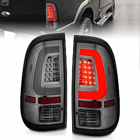 ANZO USA Tail Light Assembly LED&nbsp;Rectangular&nbsp;Red Smoke&nbsp;Set Of 2 - 311357