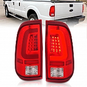 ANZO USA Tail Light Assembly LED&nbsp;Rectangular&nbsp;Clear/ Red&nbsp;Set Of 2 - 311358