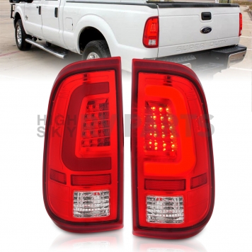 ANZO USA Tail Light Assembly LED Rectangular Clear/ Red Set Of 2 - 311358