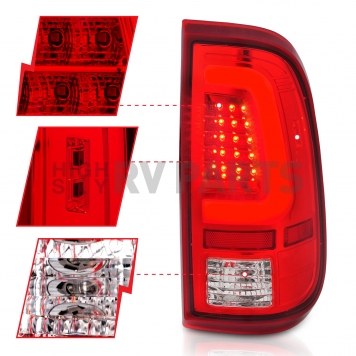 ANZO USA Tail Light Assembly LED Rectangular Clear/ Red Set Of 2 - 311358-3