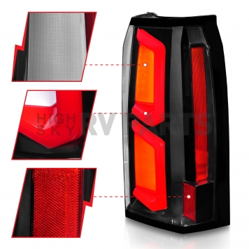 ANZO USA Tail Light Assembly LED Rectangular Clear Set Of 2 - 311374-3