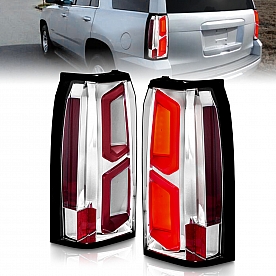 ANZO USA Tail Light Assembly LED&nbsp;Rectangular&nbsp;Clear&nbsp;Set Of 2 - 311376