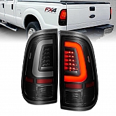 ANZO USA Tail Light Assembly LED&nbsp;Rectangular&nbsp;Smoke&nbsp;Set Of 2 - 311379