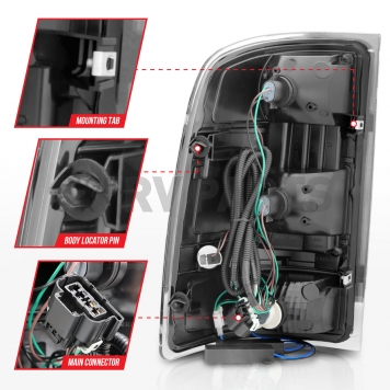 ANZO USA Tail Light Assembly LED Rectangular Clear Set Of 2 - 311388-5