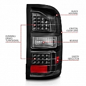 ANZO USA Tail Light Assembly LED&nbsp;Rectangular&nbsp;Clear&nbsp;Set Of 2 - 311397