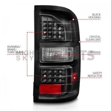 ANZO USA Tail Light Assembly LED Rectangular Clear Set Of 2 - 311397