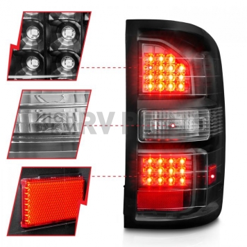 ANZO USA Tail Light Assembly LED Rectangular Clear Set Of 2 - 311397-7