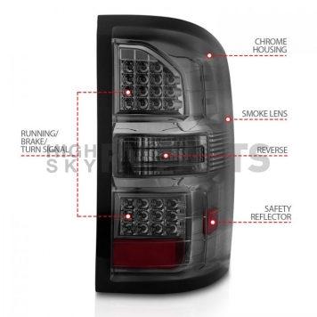 ANZO USA Tail Light Assembly LED Rectangular Smoke Set Of 2 - 311398
