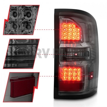 ANZO USA Tail Light Assembly LED Rectangular Smoke Set Of 2 - 311398-7