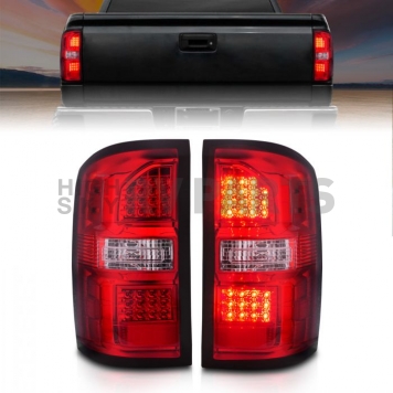 ANZO USA Tail Light Assembly LED Rectangular Clear/ Red Set Of 2 - 311399-5