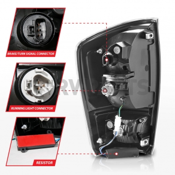 ANZO USA Tail Light Assembly LED Rectangular Smoke Set Of 2 - 311401-4