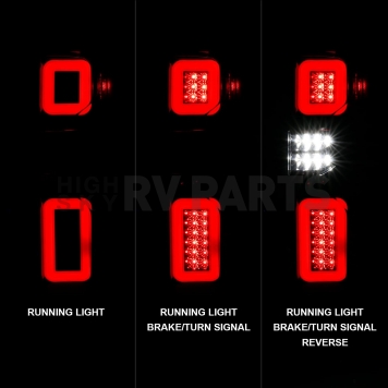 ANZO USA Tail Light Assembly LED Rectangular Smoke Set Of 2 - 311415-3