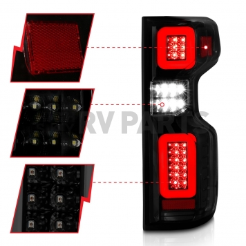 ANZO USA Tail Light Assembly LED Rectangular Smoke Set Of 2 - 311415-4
