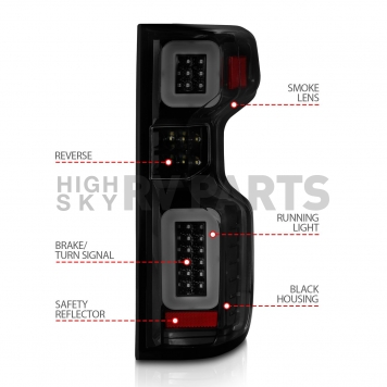 ANZO USA Tail Light Assembly LED Rectangular Smoke Set Of 2 - 311415-5