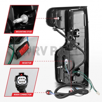 ANZO USA Tail Light Assembly LED Rectangular Smoke Set Of 2 - 311415-6