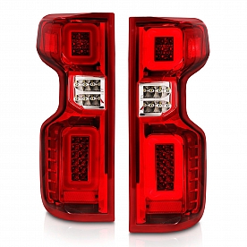 ANZO USA Tail Light Assembly LED&nbsp;Rectangular&nbsp;Clear/ Red&nbsp;Set Of 2 - 311416