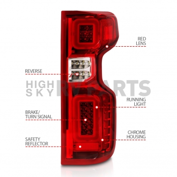 ANZO USA Tail Light Assembly LED Rectangular Clear/ Red Set Of 2 - 311416-5