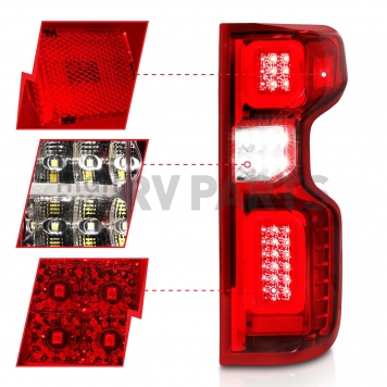 ANZO USA Tail Light Assembly LED Rectangular Clear/ Red Set Of 2 - 311419-4