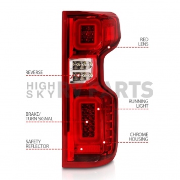 ANZO USA Tail Light Assembly LED Rectangular Clear/ Red Set Of 2 - 311419-5