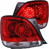 ANZO USA Tail Light Assembly LED&nbsp;Trapezoid&nbsp;Clear/ Red&nbsp;Set Of 2 - 321101