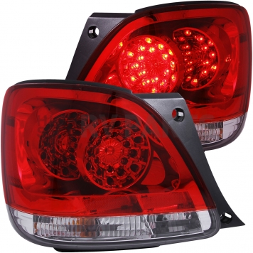ANZO USA Tail Light Assembly LED Trapezoid Clear/ Red Set Of 2 - 321101