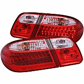 ANZO USA Tail Light Assembly LED&nbsp;Elliptical&nbsp;Clear/ Red&nbsp;Set Of 2 - 321114