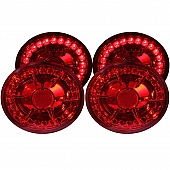 ANZO USA Tail Light Assembly LED&nbsp;Round&nbsp;Red&nbsp;Set Of 4 - 321168