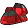 ANZO USA Tail Light Assembly LED Stock Red Smoke Set Of 2 - 321186