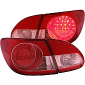 ANZO USA Tail Light Assembly LED&nbsp;Elliptical&nbsp;Clear/ Red&nbsp;Set Of 2 - 321190