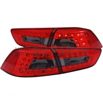 ANZO USA Tail Light Assembly LED Stock Red Smoke Set Of 2 - 321277