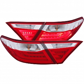 ANZO USA Tail Light Assembly LED&nbsp;Rectangular&nbsp;Clear/ Red&nbsp;Set Of 2 - 321335