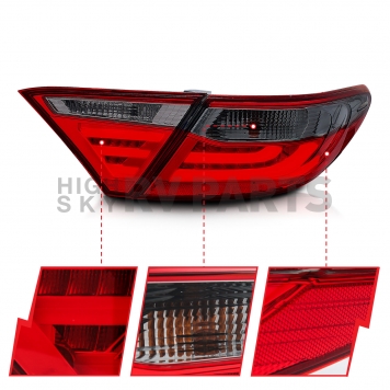 ANZO USA Tail Light Assembly LED Rectangular Red Smoke Set Of 2 - 321336-3