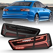 ANZO USA Tail Light Assembly LED&nbsp;Rectangular&nbsp;Red Smoke&nbsp;Set Of 2 - 321351