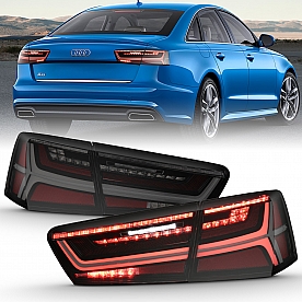 ANZO USA Tail Light Assembly LED&nbsp;Rectangular&nbsp;Red Smoke&nbsp;Set Of 2 - 321351