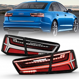 ANZO USA Tail Light Assembly LED&nbsp;Rectangular&nbsp;Clear/ Red&nbsp;Set Of 2 - 321352