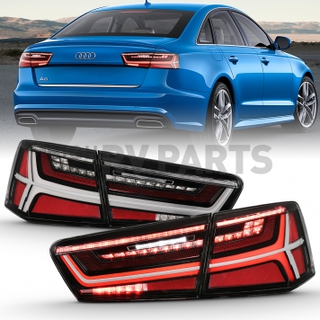 ANZO USA Tail Light Assembly LED Rectangular Clear/ Red Set Of 2 - 321352