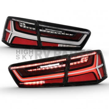 ANZO USA Tail Light Assembly LED Rectangular Clear/ Red Set Of 2 - 321352-6