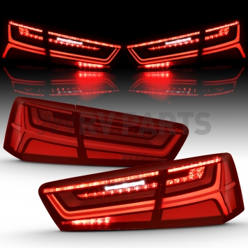 ANZO USA Tail Light Assembly LED Rectangular Red Set Of 2 - 321353-2