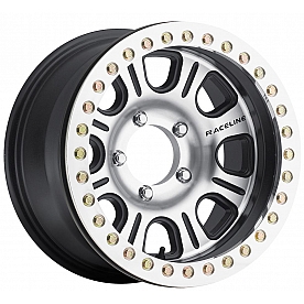RaceLine Wheel RT232 AL Monster 17 x 8.5&nbsp;Black With Natural Face And Beadlock Ring - RT232-78560+06-AL