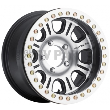 RaceLine Wheel RT232 AL Monster 17 x 8.5&nbsp;Black With Natural Face And Beadlock Ring - RT232-78560+06-AL