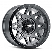 Dirty Life Race Wheels Theory - 20 x 9&nbsp;Gun Metal With Black Bead Lock Ring - 9305-2983MGT
