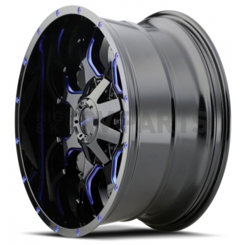 Mayhem Wheels Warrior 8015 - 20 x 9&nbsp;Black With Prism Blue Accents - 8015-2937BTB-2