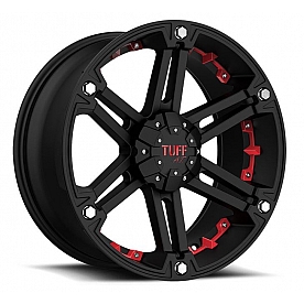Tuff Wheels T01 - 20 x 9&nbsp;Black With Red Inserts - 2090T01106140M08R