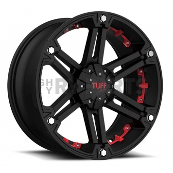 Tuff Wheels T01 - 20 x 9 Black With Red Inserts - 2090T01106140M08R