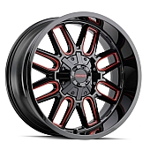 Mayhem Wheels Cogent 8107 - 20 x 9&nbsp;Black With Prism Red Accents - 8107-2937BTR18