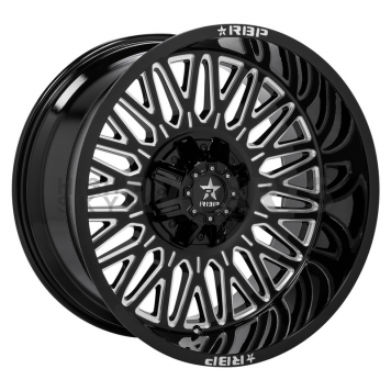 RBP Wheel 02R Tycoon - 22 x 10 Black With Natural Accents - 02R-2210-70+10BG